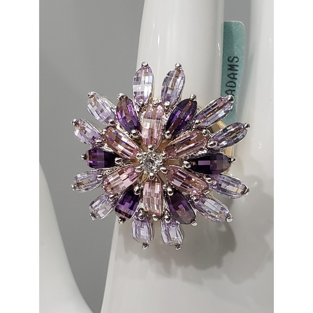 LAUREN G ADAMS Starburst Pink Purple Garden Flower Atomic Vintage Ring SIZE 6